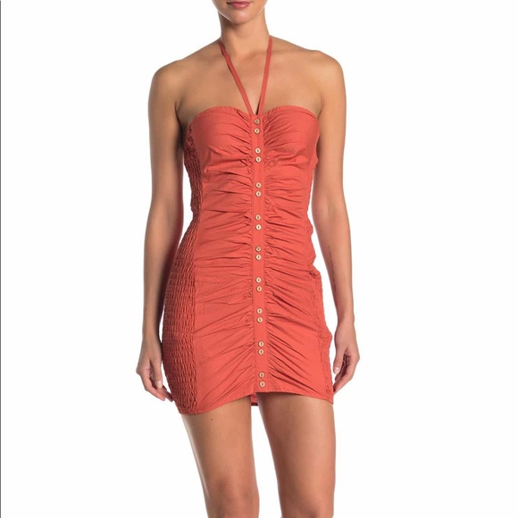 NWT Free People Ruched Mini Dress Hold On - M - Picture 4 of 7